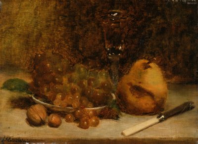 Uva, coltello e bicchiere da Julian Alden Weir